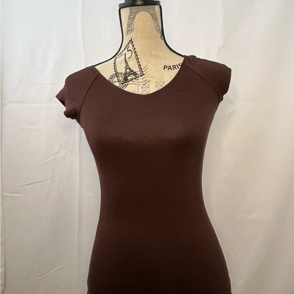 Giraffe at Home Rich Brown Short Sleeve Top
